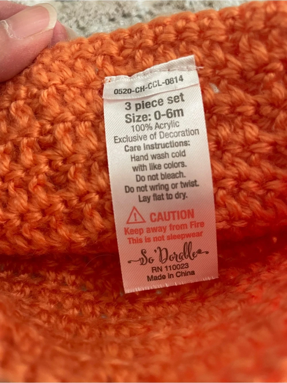 Orange & Green Baby Pumpkin Crochet Hat, Diaper Cover and Booties Set